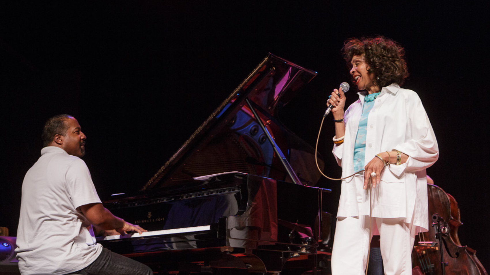 The final faculty concert of the 2012 Port Townsend Jazz Workshop opened with "Meet Mary Stallings."
Mary Stallings, vocal;
Eric Reed, piano;
Mike Gurrola, bass;
Clarence Acox, drums