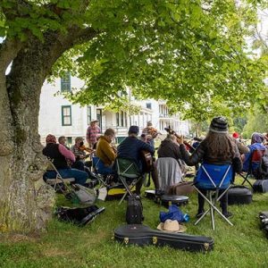 Fiddle tunes on grass at Fort Worden