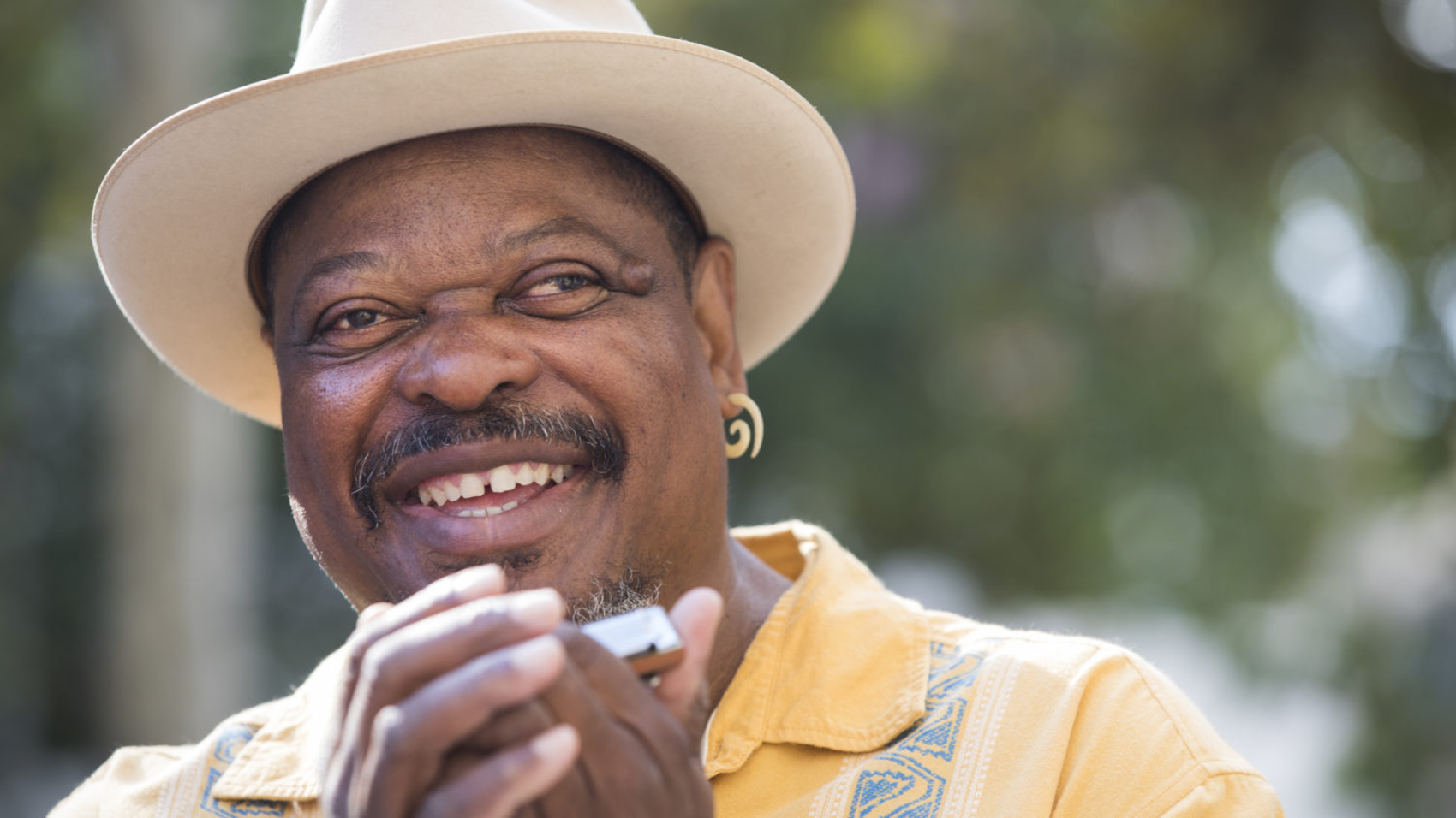 Blues harmonica player Phil Wiggins.